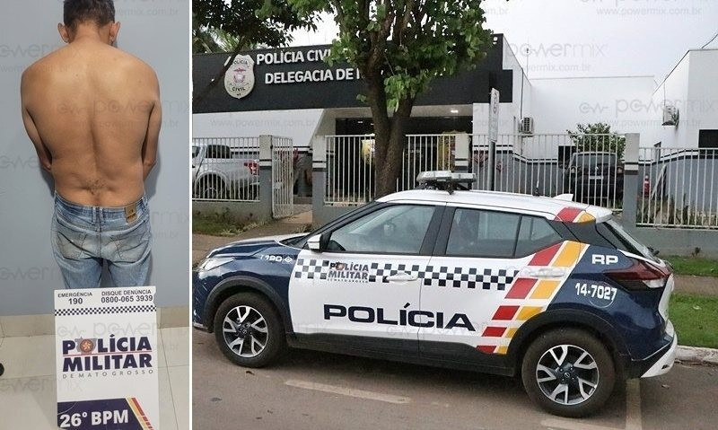 SUSPEITO COM MANDADO DE PRISÃO POR AMEAÇA É DETIDO EM NOVA MUTUM/MT DURANTE ABORDAGEM DE ROTINA
