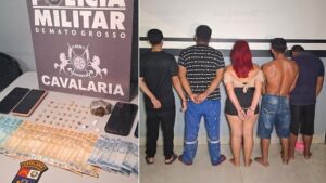 CAVALARIA PRENDE QUATRO SUSPEITOS E APREENDE MENOR POR TRÁFICO DE DROGAS EM NOVA MUTUM/MT